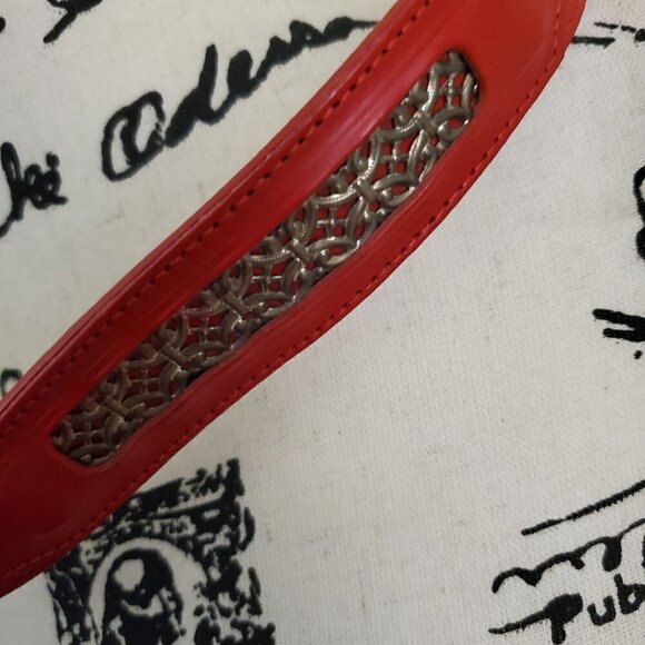 Nocona Belt Company Vintage Red Silver Leather Western Belt 387 Size 30 main image 4